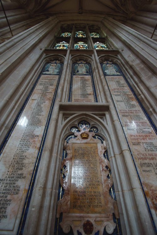 In memory of the fallen window, Winchester Cathedral