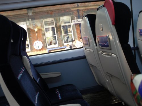 Evesham, in the train