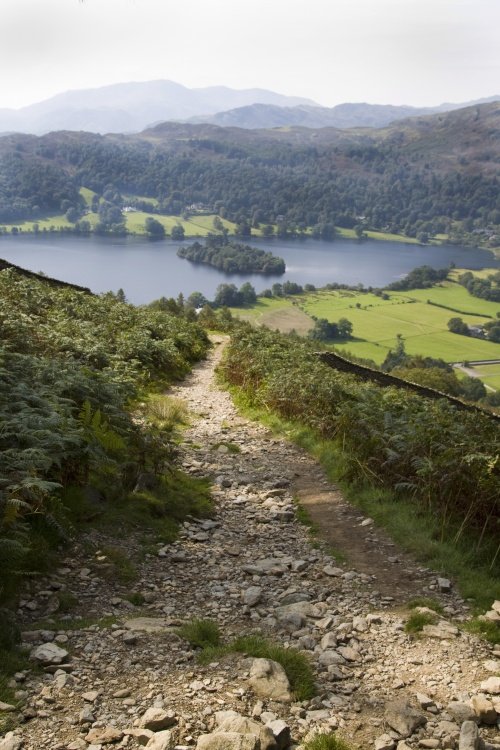 Downhill track from Alcock tarn