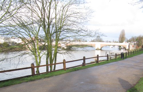 Hampton Court Bridge linking Hampton to East Molesey
