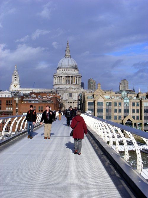 St Pauls Cathedral and The Millennium Bridge, London