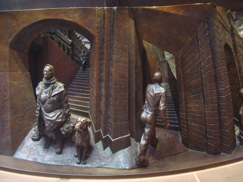 Part of a frieze of 'The Meeting Place' statue