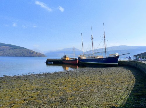 High and dry in Loch Fyne, Inveraray