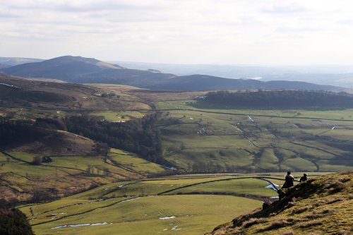 Admiring the view and taking a snack on top of Shutlingsloe