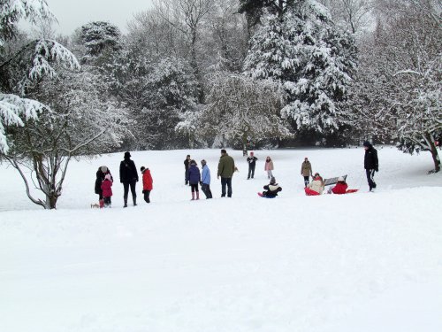 Fun in the snow Eastcote House Gardens