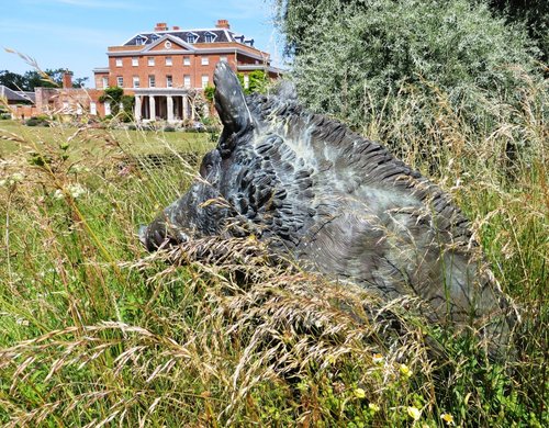 A Boar statue in Raveningham Gardens