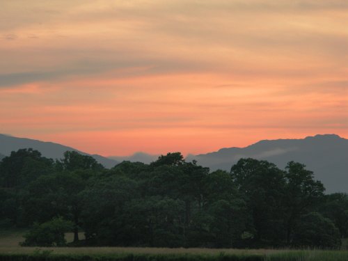 Sunset over the Langdale Fells