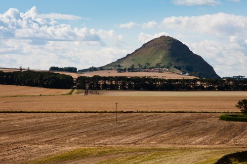 The hill at North Berwick seen from Tantallon Castle