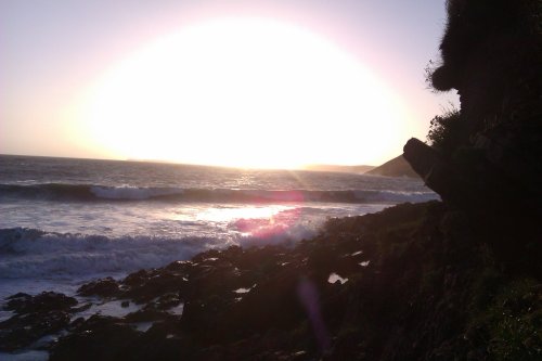 Aurora sunset at Manorbier.