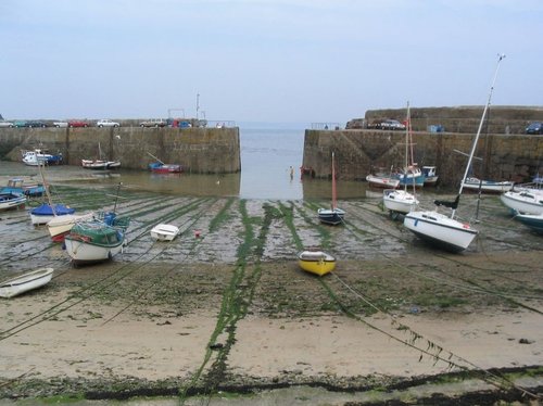Mousehole Harbour - Boats Out of Water - June 2003