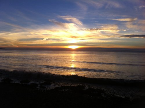 Sunset along Allonby beach