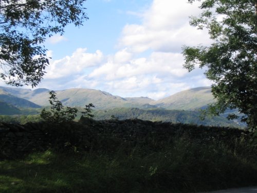View of Ambleside Hills from Drunken Duck Inn