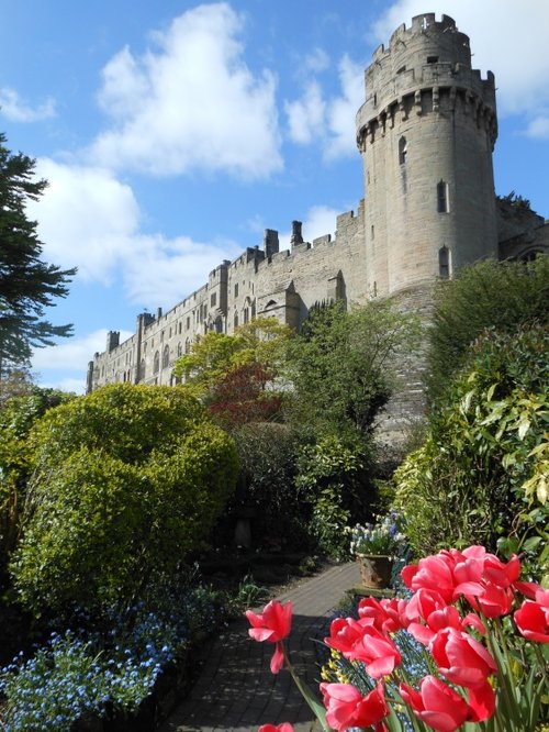 View of Warwick Castle from Mill Gardens