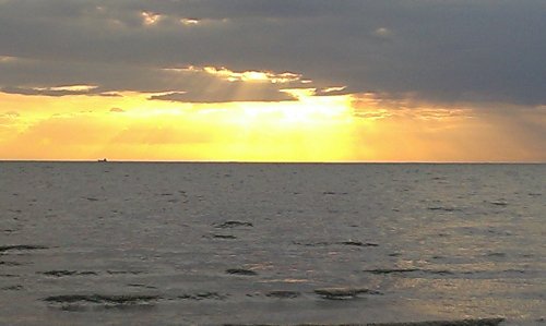 Sunset into the Wash at Hunstanton.