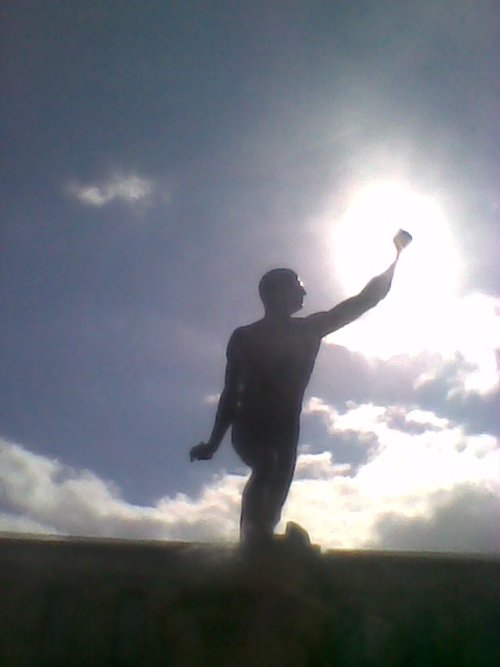 Statue in Whitby Abbey Gardens