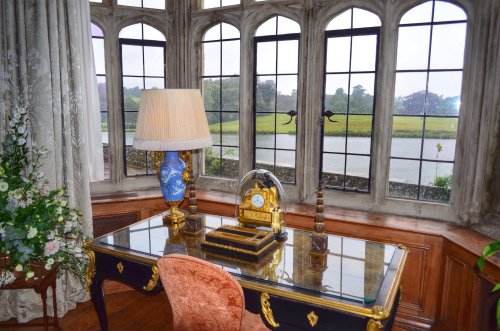 Leeds castle room looking onto moat.