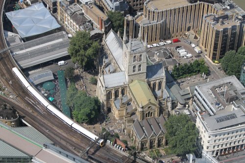 Southwark Cathedral at London Bridge from The Shard