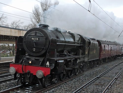 Scots Guardsman on WCML at Lancaster, Lancashire