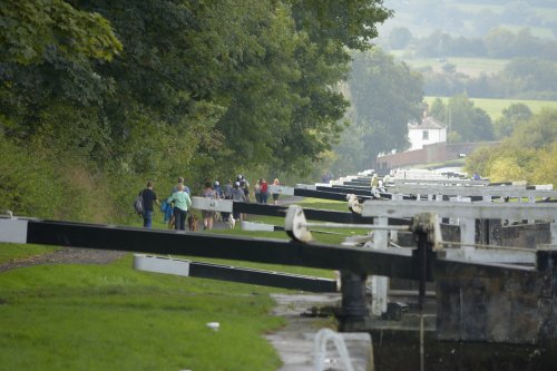 Caen Lock Flight on the Kennet & Avon Canal, Devizes, Wiltshire