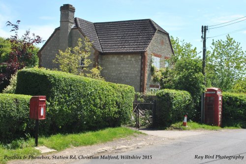 Postbox & Telephone Kiosk, Christian Malford, Wiltshire 2015