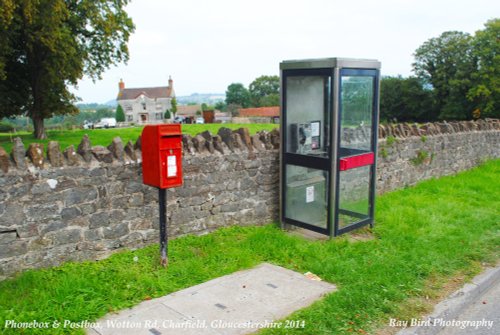 Postbox & Phonebox, Wotton Rd, Charfield, Gloucestershire 2014