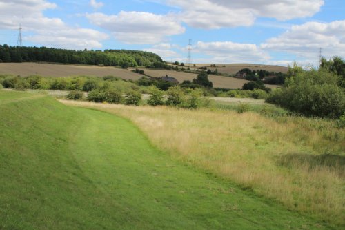 Landscape along banks of River Rother at treeton