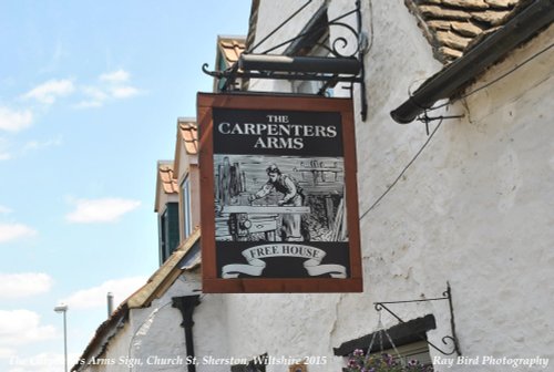 The Carpenters Arms Sign, Sherston, Wiltshire 2015
