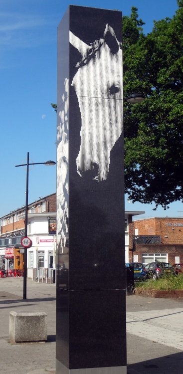 Waterlooville, one of the scultured pillars