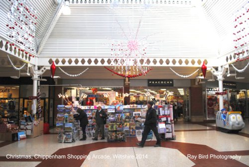 Chippenham Shopping Arcade at Christmas, Wiltshire 2014