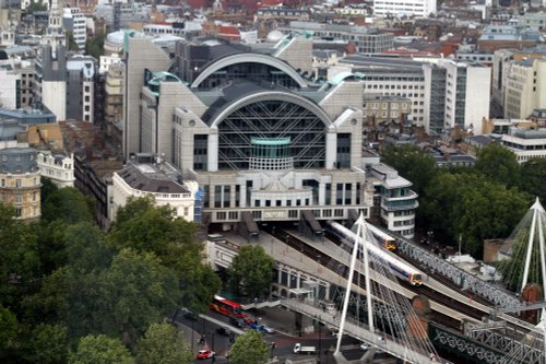 View from the London Eye, Charing Cross Station