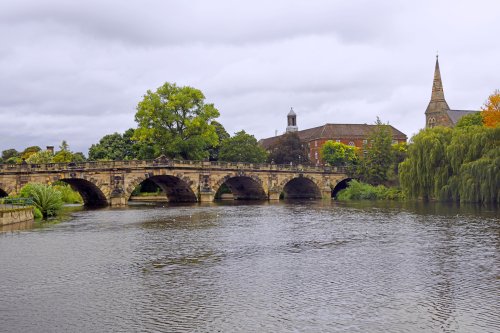 View from the river Severn at Shrewsbury
