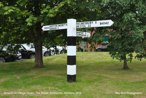 Signpost, The Street/B4042, Brinkworth, Wiltshire 2019