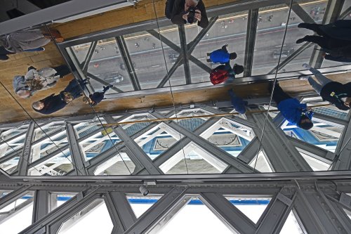 Mirrored ceiling at Tower Bridge