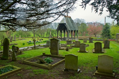 Village churchyard and lychgate
