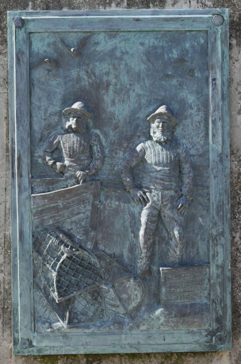 Resin plaque on sea front in Sheringham, Norfolk