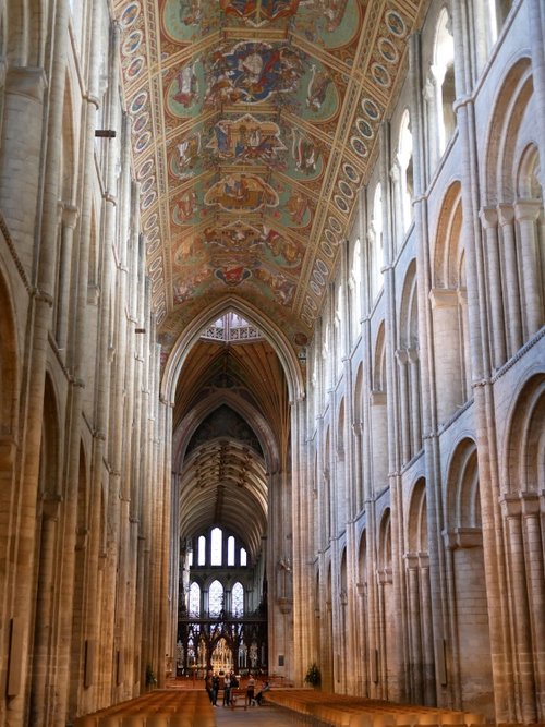 A view of Ely Cathedral, from the main entrance towards the alter