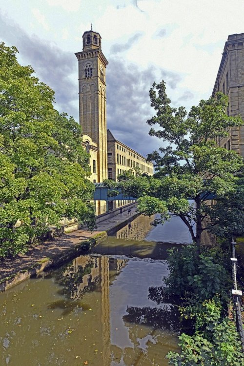 Salt Mills from the Leeds and Liverpool Canal at Saltaire