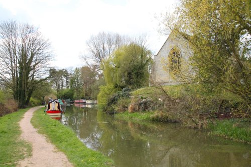 The Oxford Canal and the church, Shipton on Cherwell