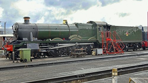 Steam locomotive 7903 at Toddington Works