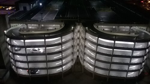 a gatwick airport carpark late at night
