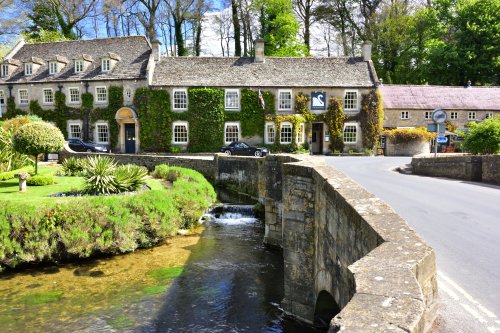The Swan Hotel by the River Coln in Bibury