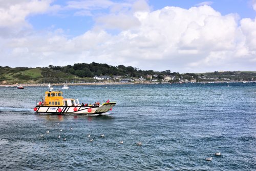 View Across the River Camel Estuary to Rock, with the Rock Ferry Approaching