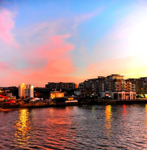 Wandsworth's Riverside West area at Sunset