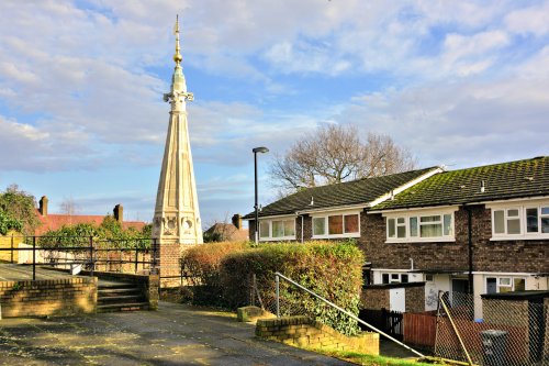 St Antholin's Church Spire on the Round Hill Housing Estate