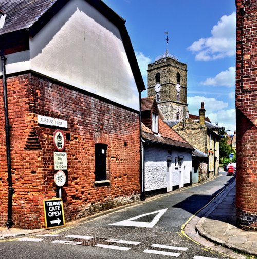 Austin Lane View with St Peter's Church Behind