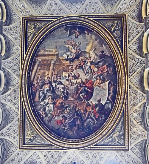 Inside Blenheim Palace, ceiling