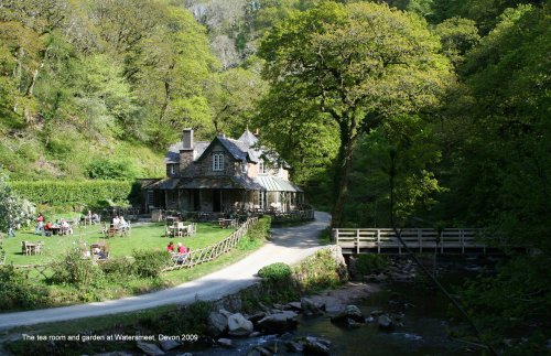 The tea room and garden at Watersmeet