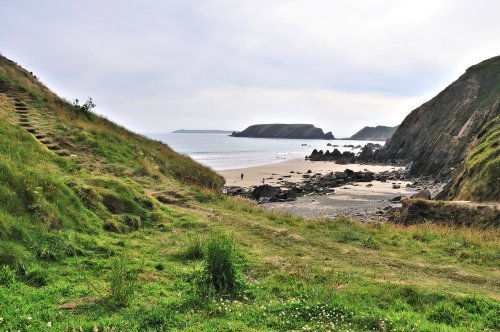 Marloes Sands and the Gateholm Peninsular Beyond