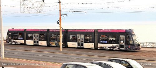 Modern Tram, Blackpool, Lancashire 2023