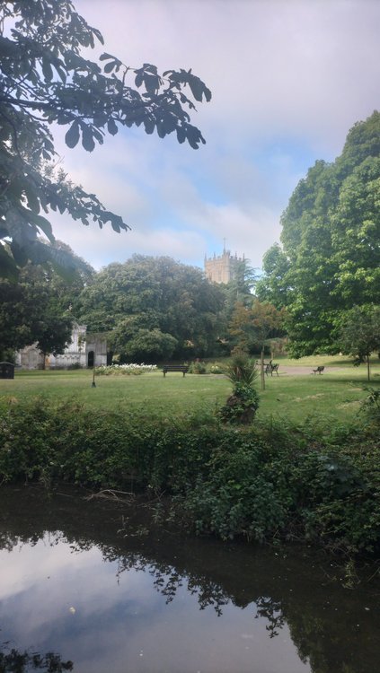 View towards The Priory church in Christchurch